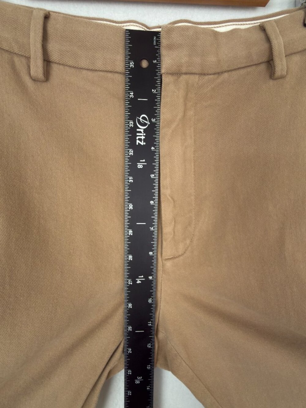 Banana Republic BR Straight Fit Khaki Pants Mens Size 34x34 Tan Stretch Chino - Picture 12 of 13